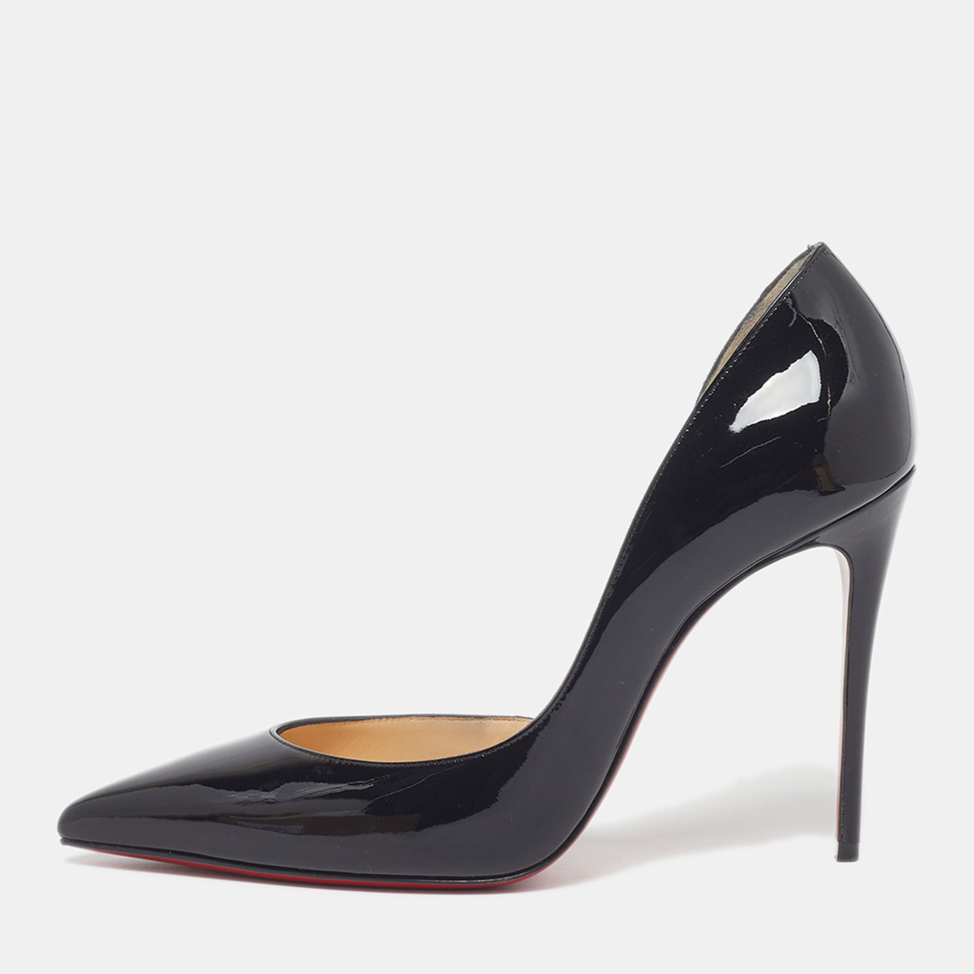 

Christian Louboutin Iriza Size  Black Patent Leather D'orsay Pumps
