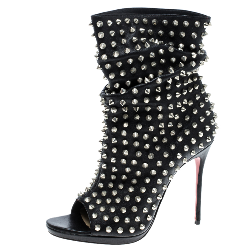 christian louboutin studded ankle boots