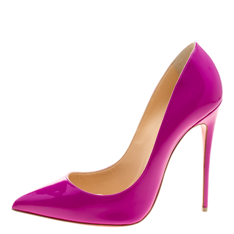

Christian Louboutin Magenta Patent Leather So Kate Pumps Size, Purple