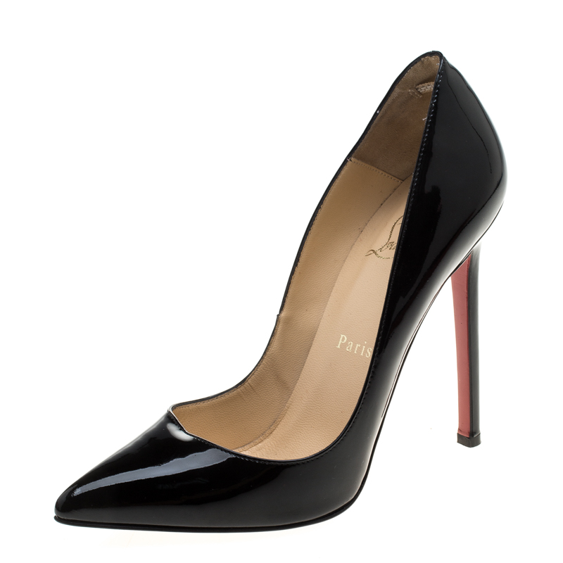 Christian Louboutin Black Patent Leather So Kate Pointed Toe Pumps Size 36