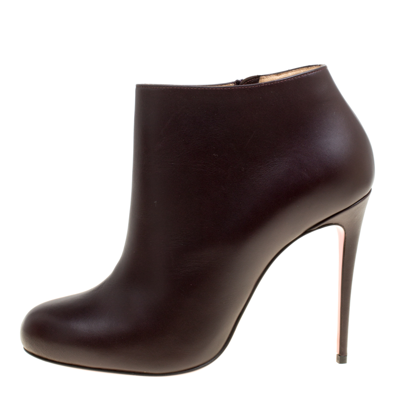 

Christian Louboutin Dark Brown Leather Belle Ankle Boots Size