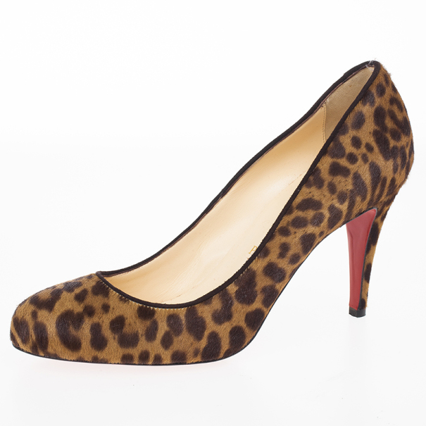 مملوكة مسبقًا Christian Louboutin Leopard Pony Hair Fifi Pumps Size 39