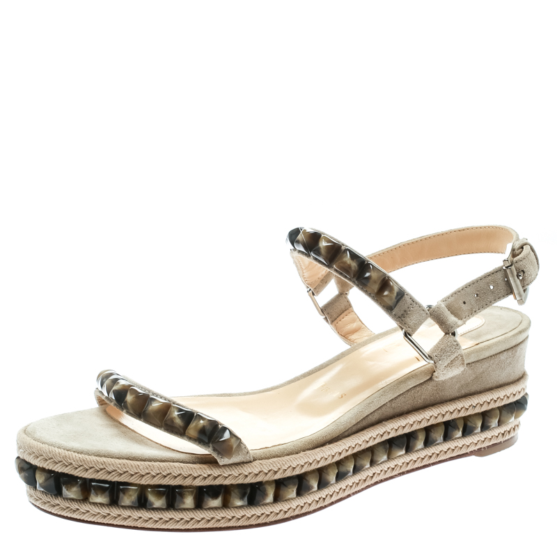 louboutin beige sandals