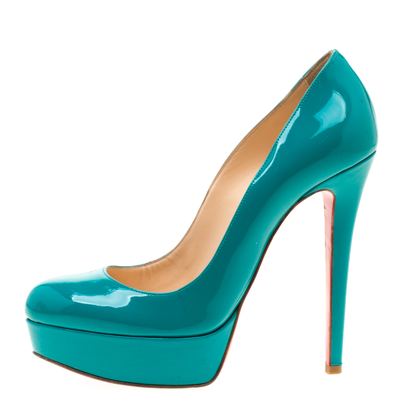 

Christian Louboutin Green Patent Leather Bianca Platform Pumps Size