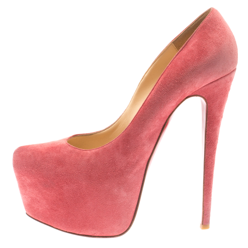 pink suede louboutin heels
