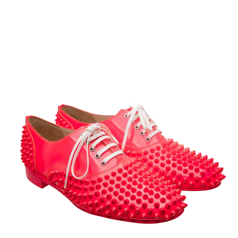 

Christian Louboutin Pink Patent Leather Pigalle Spikes Shoes Size