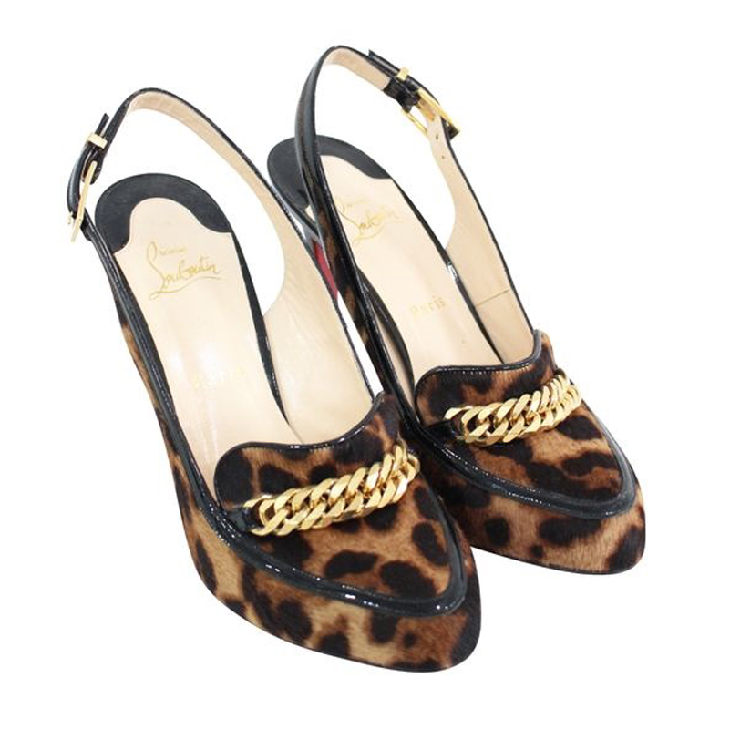 

Christian Louboutin Brown Pony Hair Animal Sandals Size