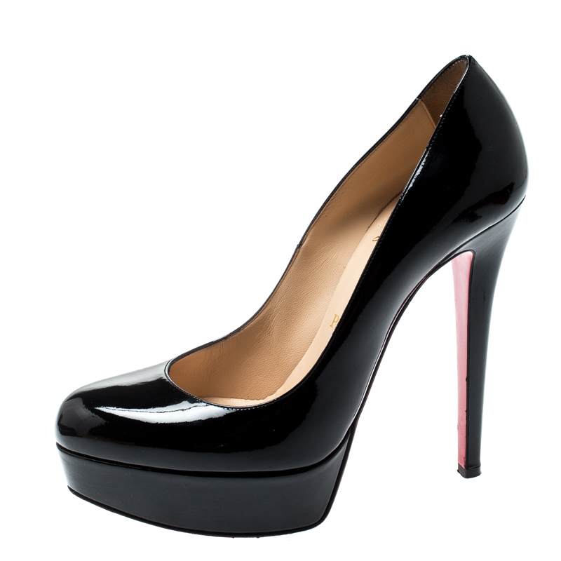 

Christian Louboutin Black Patent Leather Bianca Platform Pumps Size