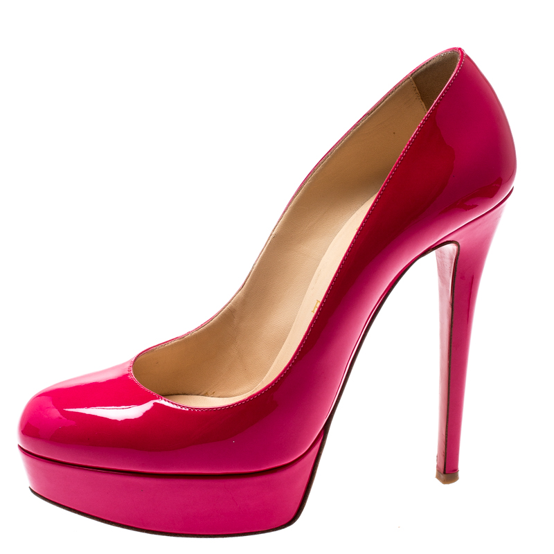 

Christian Louboutin Pink Patent Leather Bianca Platform Pumps Size