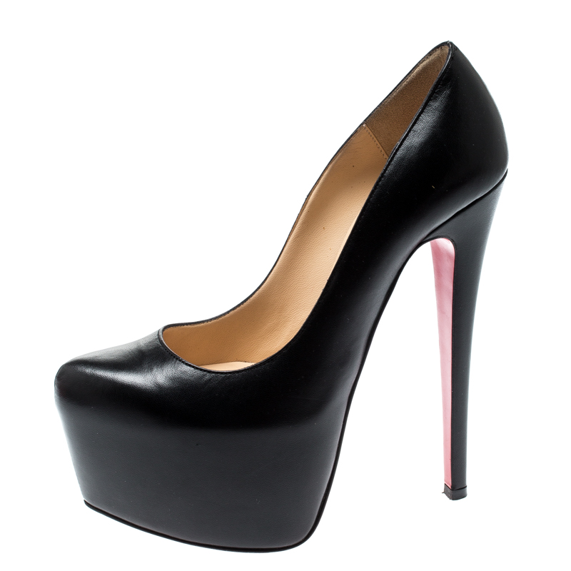 

Christian Louboutin Black Leather Daffodile Platform Pumps Size