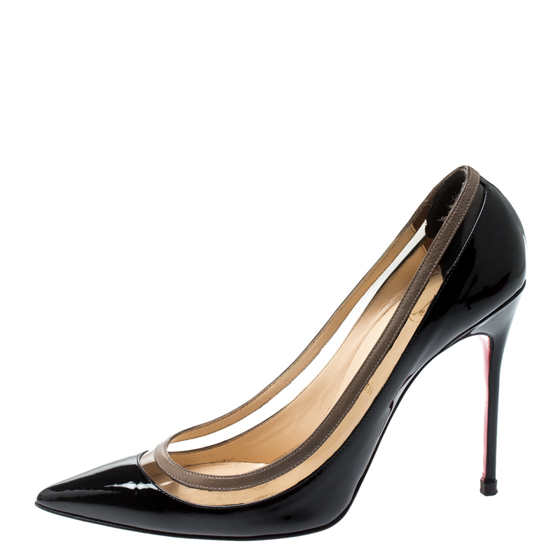 

Christian Louboutin Black Patent Leather and PVC Paulina Pointed Toe Pumps Size