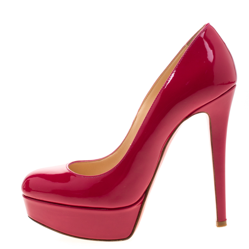 

Christian Louboutin Pink Patent Leather Bianca Platform Pumps Size