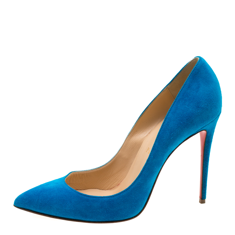 

Christian Louboutin Blue Suede Pointed Toe Pumps Size