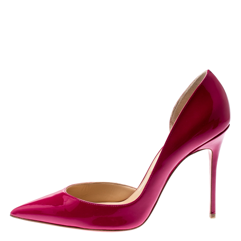 

Christian Louboutin Grenadine Patent Leather Iriza D'orsay Pointed Toe Pumps Size, Purple