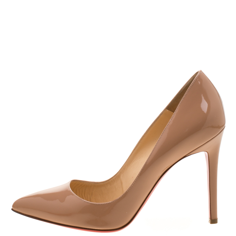 

Christian Louboutin Beige Patent Leather Pigalle Pointed Toe Pumps Size