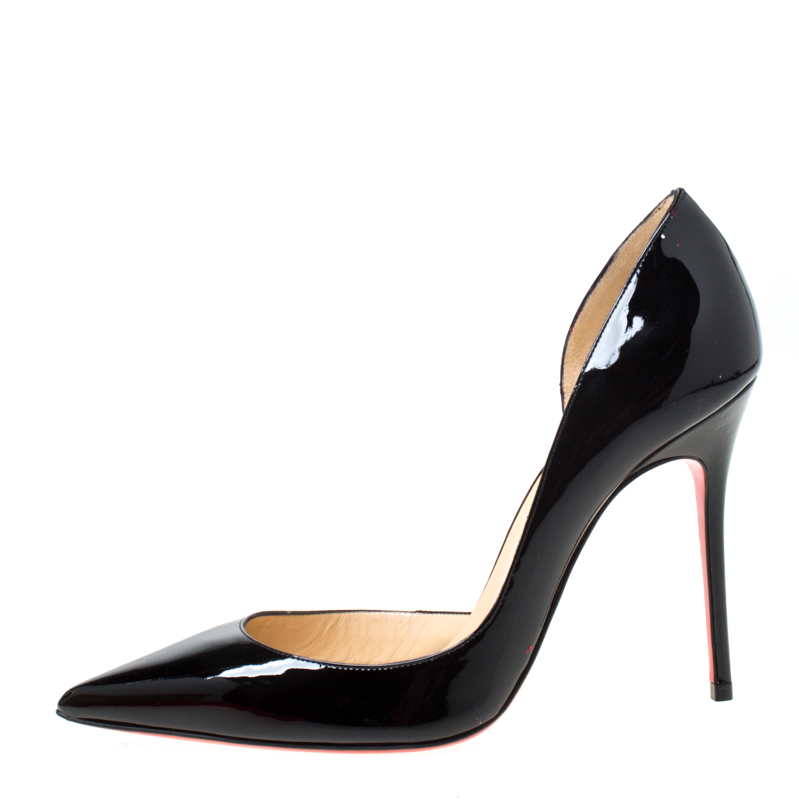 

Christian Louboutin Black Patent Leather Iriza D'orsay Pumps Size