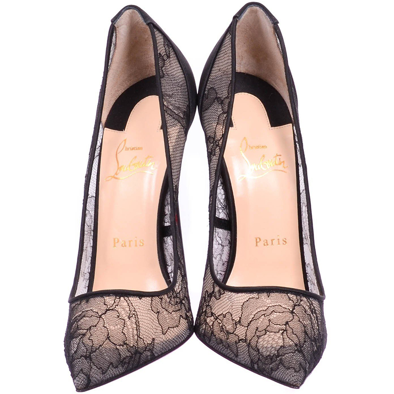 

Christian Louboutin Black Floral Lace So Kate Pumps Size