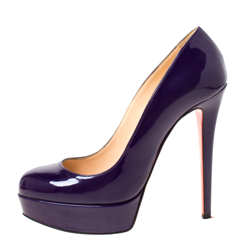 

Christian Louboutin Purple Patent Leather Bianca Platform Pumps Size