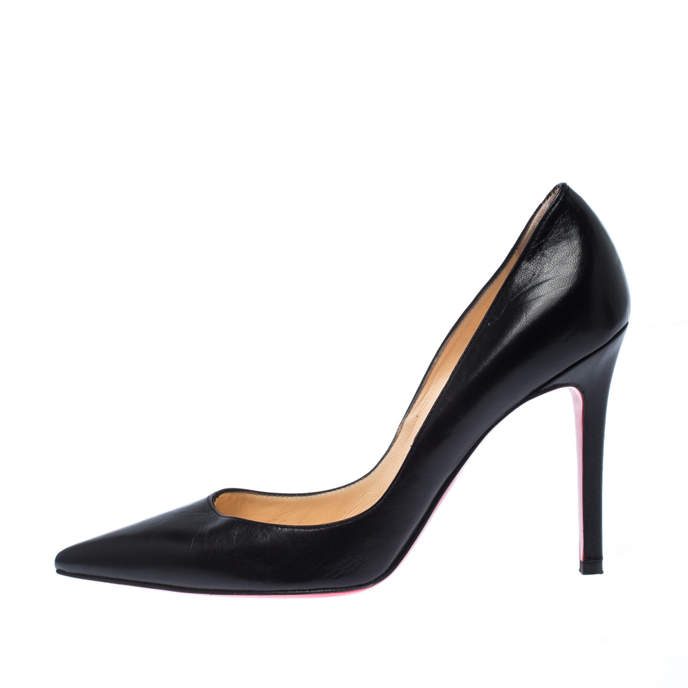 

Christian Louboutin Black Leather So Kate Pointed Toe Pumps Size
