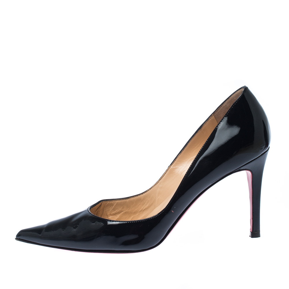 

Christian Louboutin Black Patent Leather Pigalle Pointed Toe Pumps Size