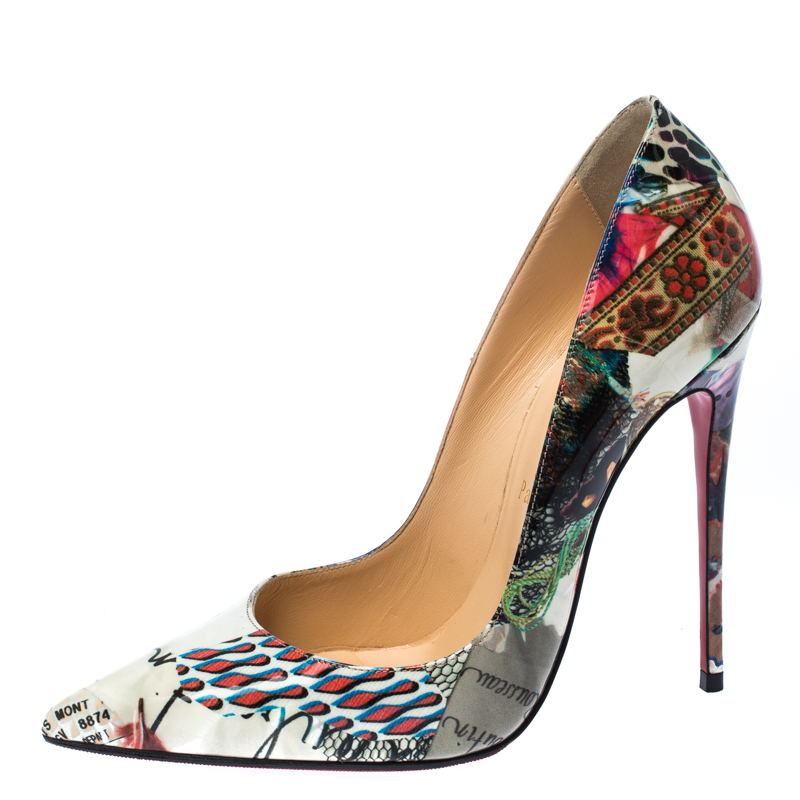 

Christian Louboutin Multicolore Printed Patent Leather Pointed Toe So Kate Pumps Size, Multicolor