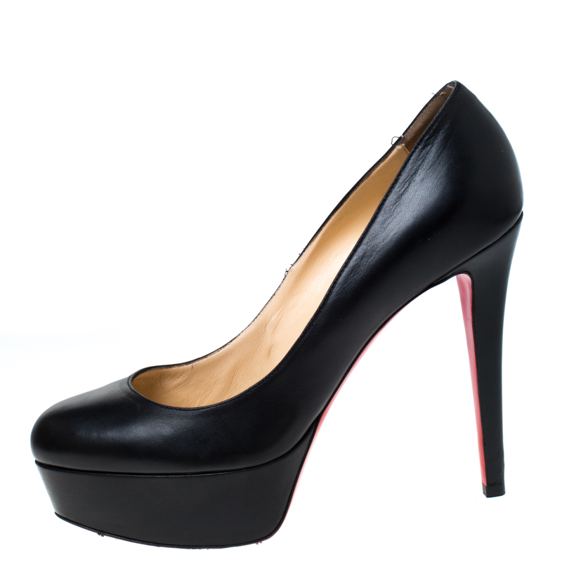 

Christian Louboutin Black Leather Bianca Platform Pumps Size