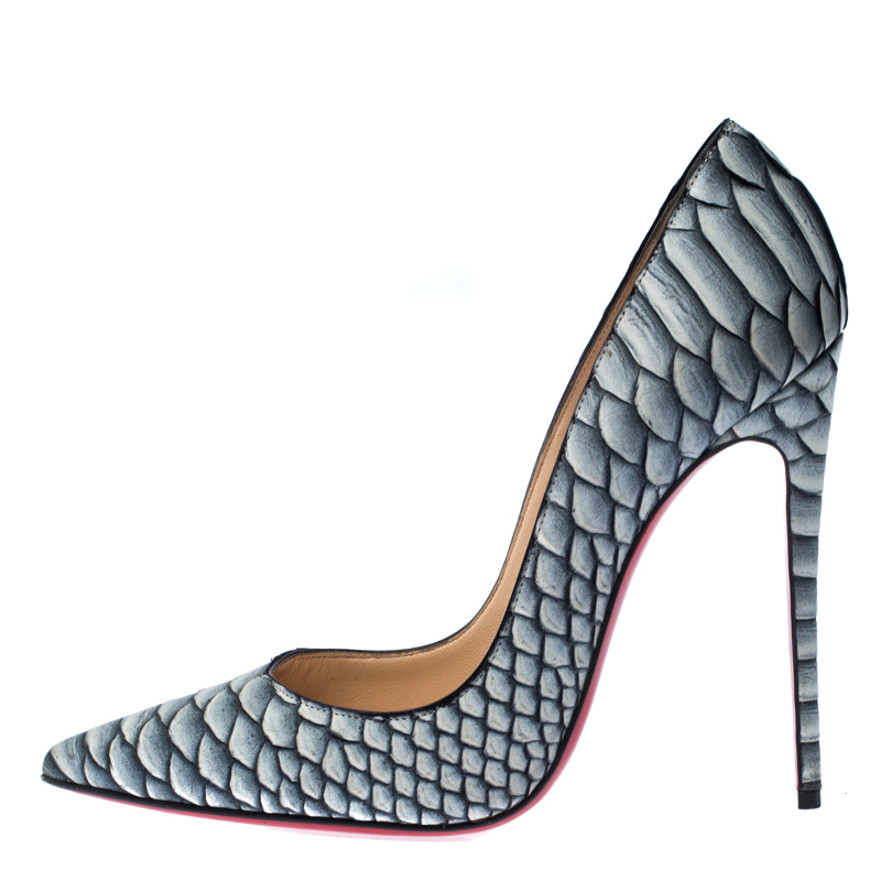 

Christian Louboutin Grey Python Leather So Kate Pumps Size