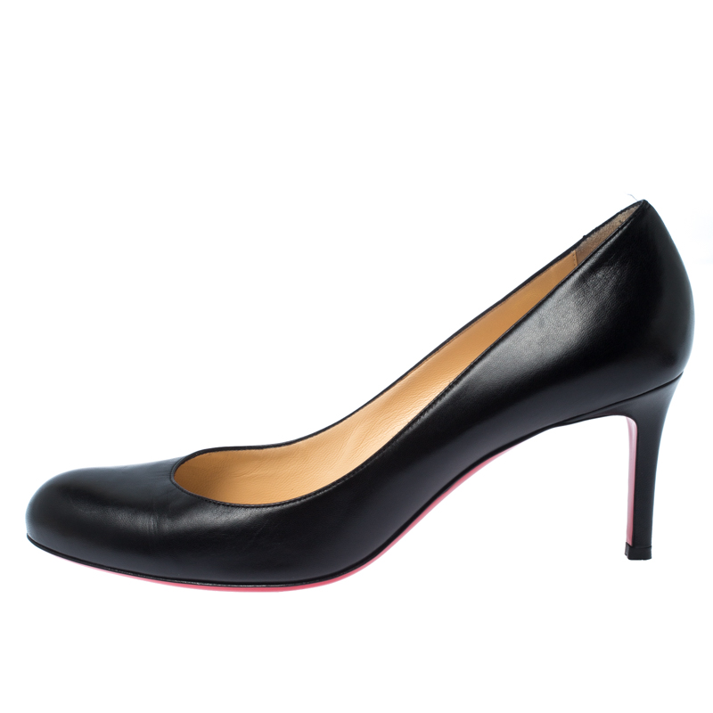 

Christian Louboutin Black Leather Simple Pumps Size