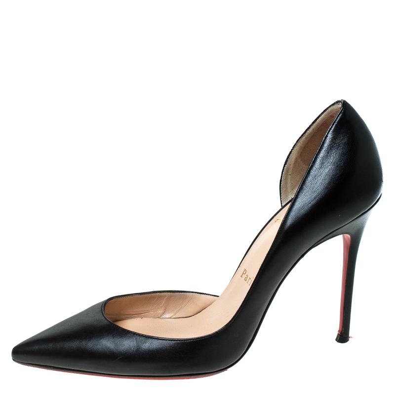 

Christian Louboutin Black Patent Leather Iriza D'orsay Pointed Toe Pumps Size