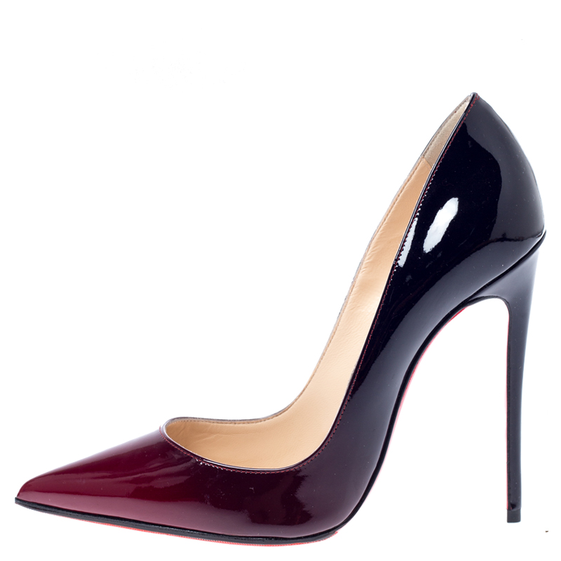 

Christian Louboutin Black/Red Ombre Patent Leather Pigalle Follies Pointed Toe Pumps Size