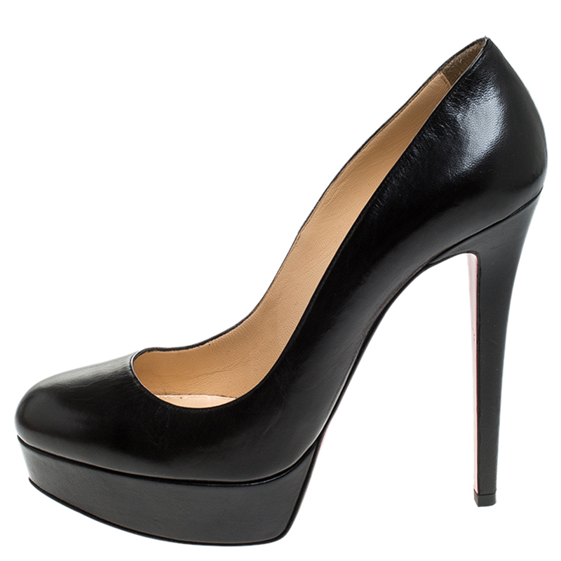 

Christian Louboutin Black Leather Bianca Platform Pumps Size