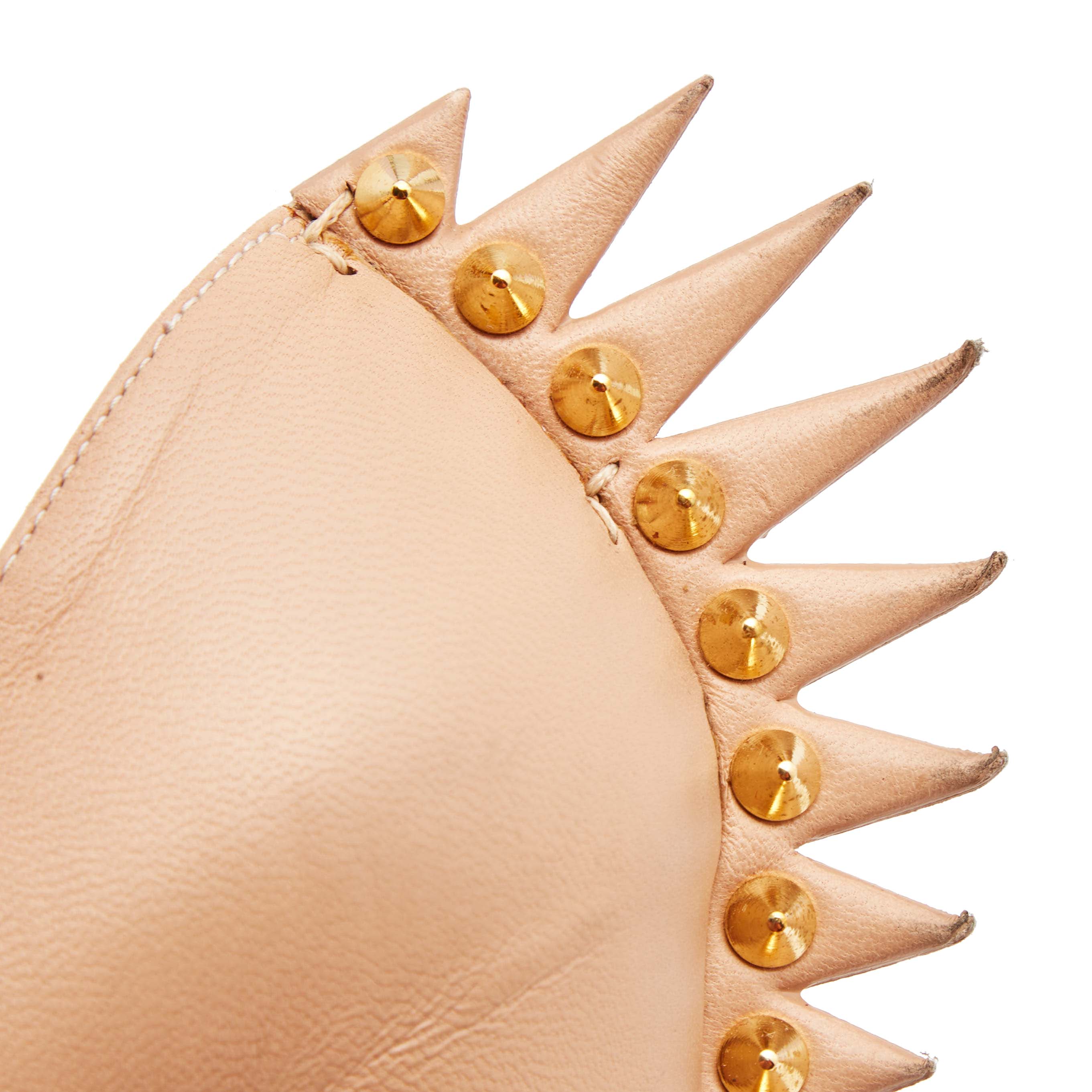 Christian Louboutin Beige Leather Electropump Spiked Platform Pumps Size 36  at 1stDibs