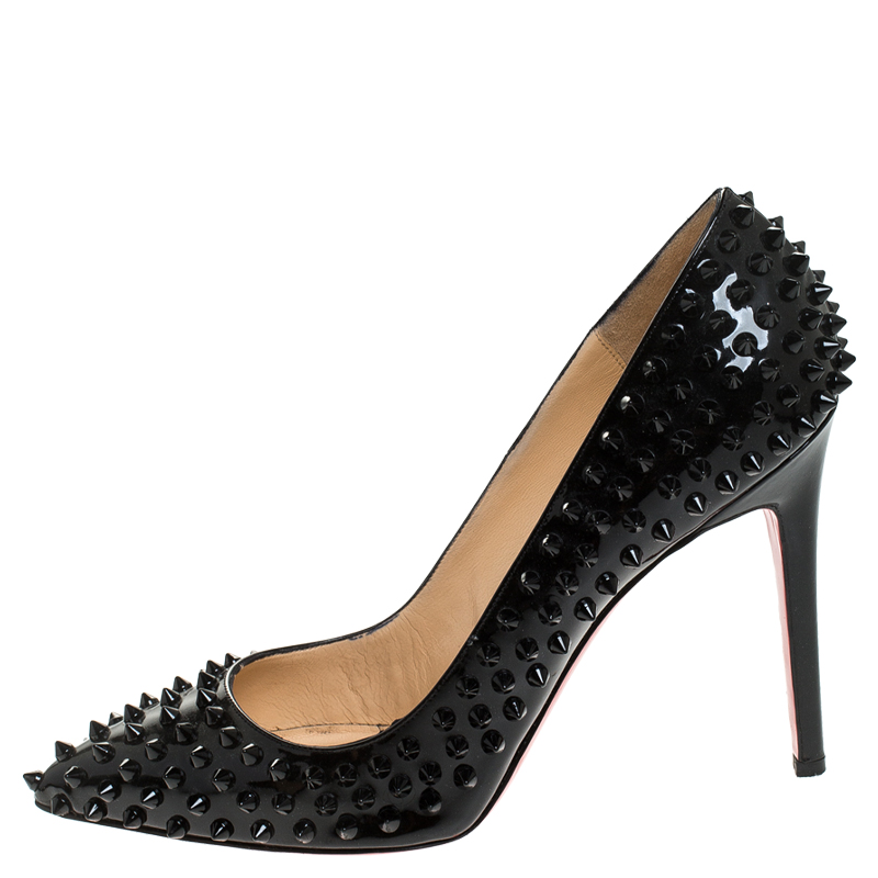 

Christian Louboutin Black Patent Leather Pigalle Spikes Pumps Size