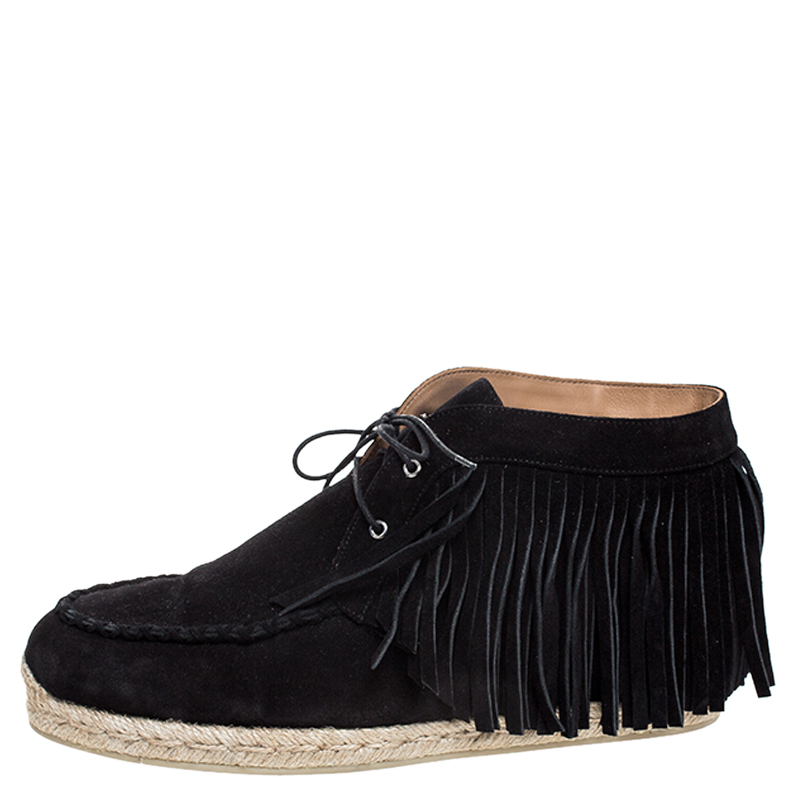 

Christian Louboutin Black Suede Cada Poca Crosta Espadrille Sneakers Size