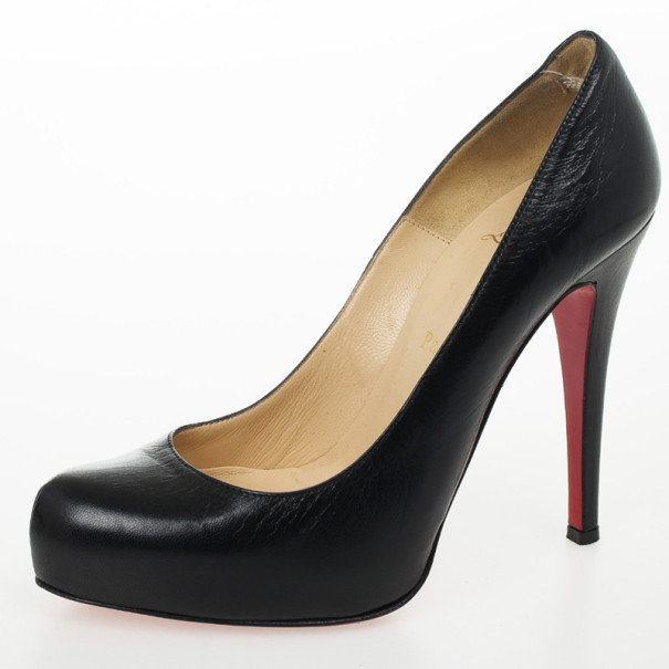 مملوكة مسبقًا Christian Louboutin Black Leather Rolando Pumps Size 36.5