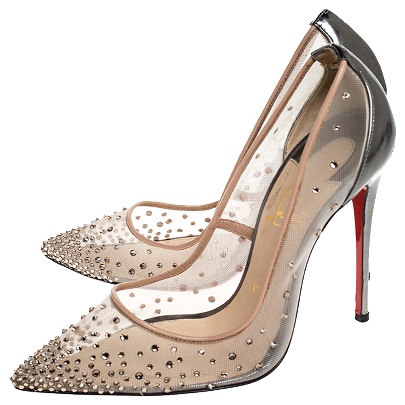 Christian Louboutin Red Carpet Bridal Crystal-Embellished Follies Strass  Pumps #ChristianLouboutin …