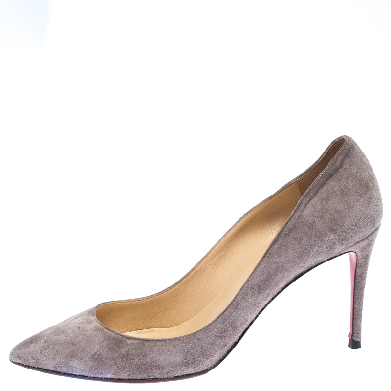 

Christian Louboutin Grey Suede Pigalle Follies Pointed Toe Pumps Size