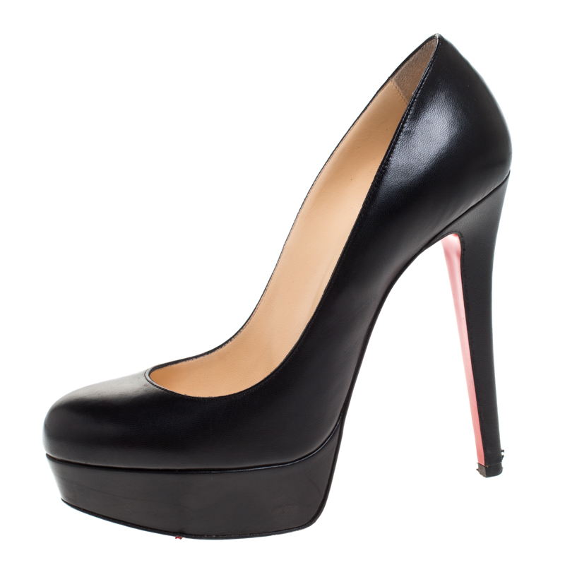 

Christian Louboutin Black Leather Bianca Platform Pumps Size