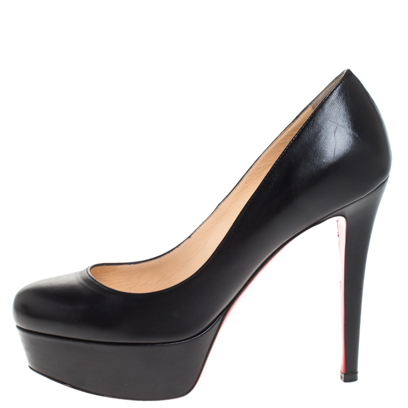 

Christian Louboutin Black Leather Bianca Platform Pumps Size