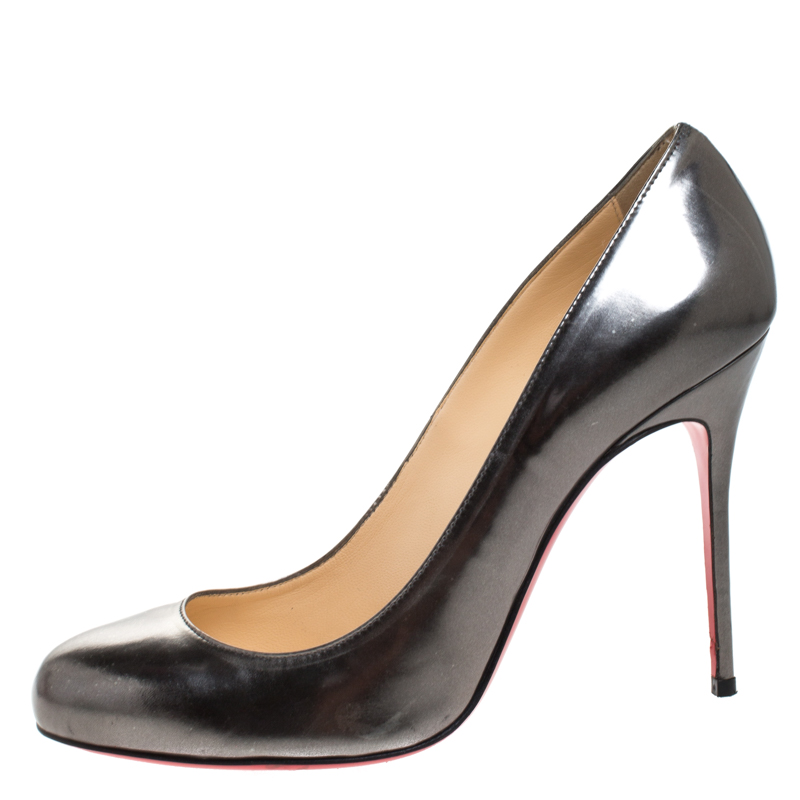 

Christian Louboutin Metallic Grey Leather Fifi Pumps Size