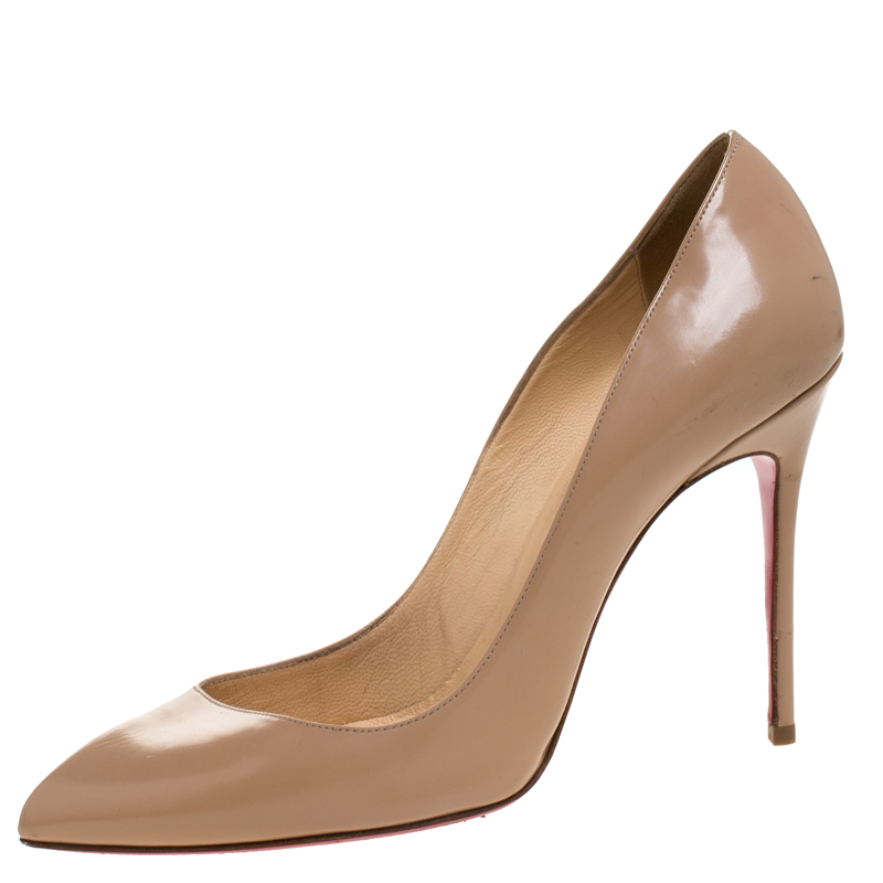 

Christian Louboutin Beige Leather Corneille Pointed Toe Pumps Size