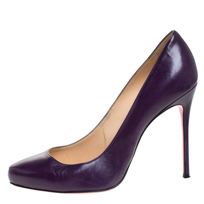 

Christian Louboutin Purple Leather Fifille Pumps Size