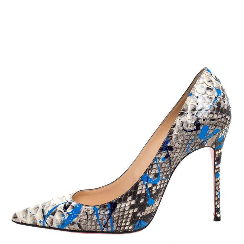 

Christian Louboutin Multicolor Python Leather So Kate Vulcano Pumps Size