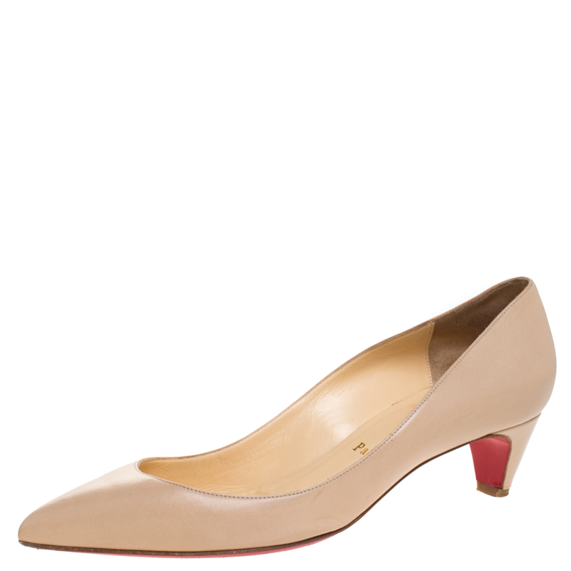 

Christian Louboutin Beige Leather Pigalle 45 Pumps Size