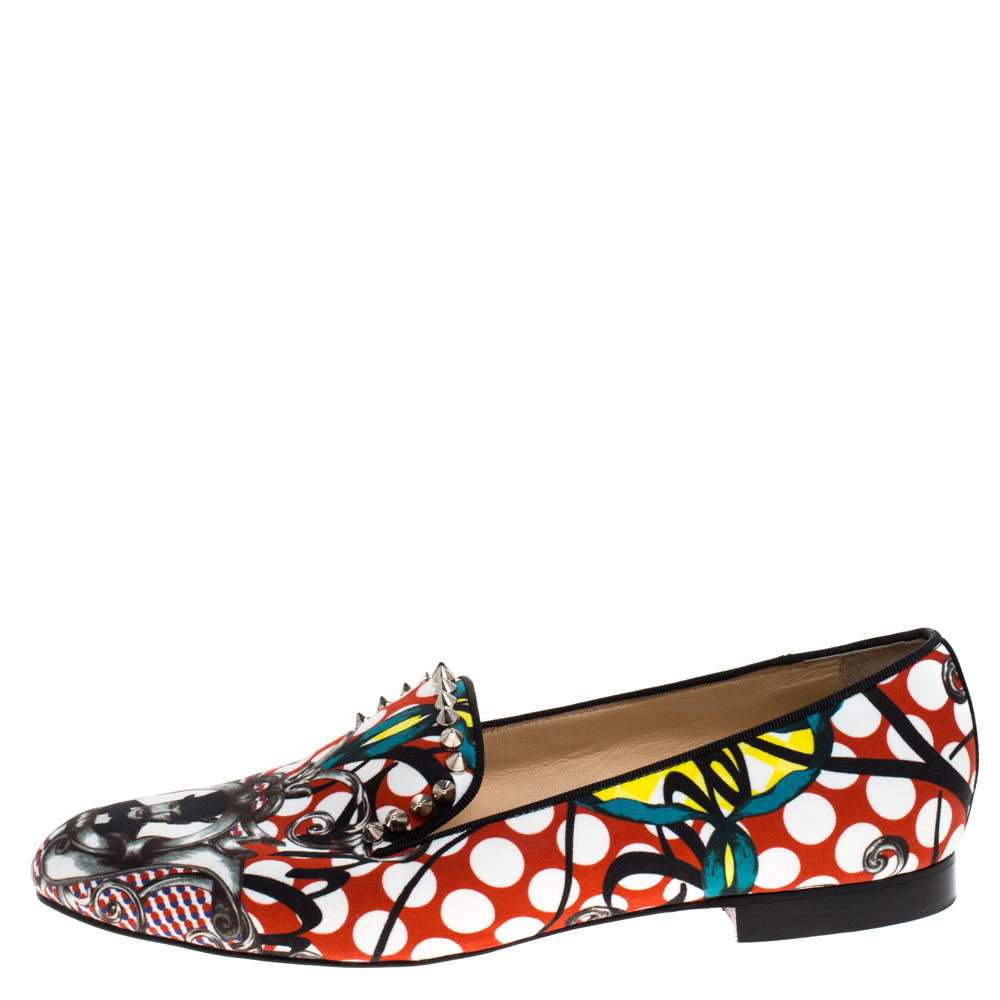 

Christian Louboutin Multicolor Printed Fabric Smoking Slippers Size