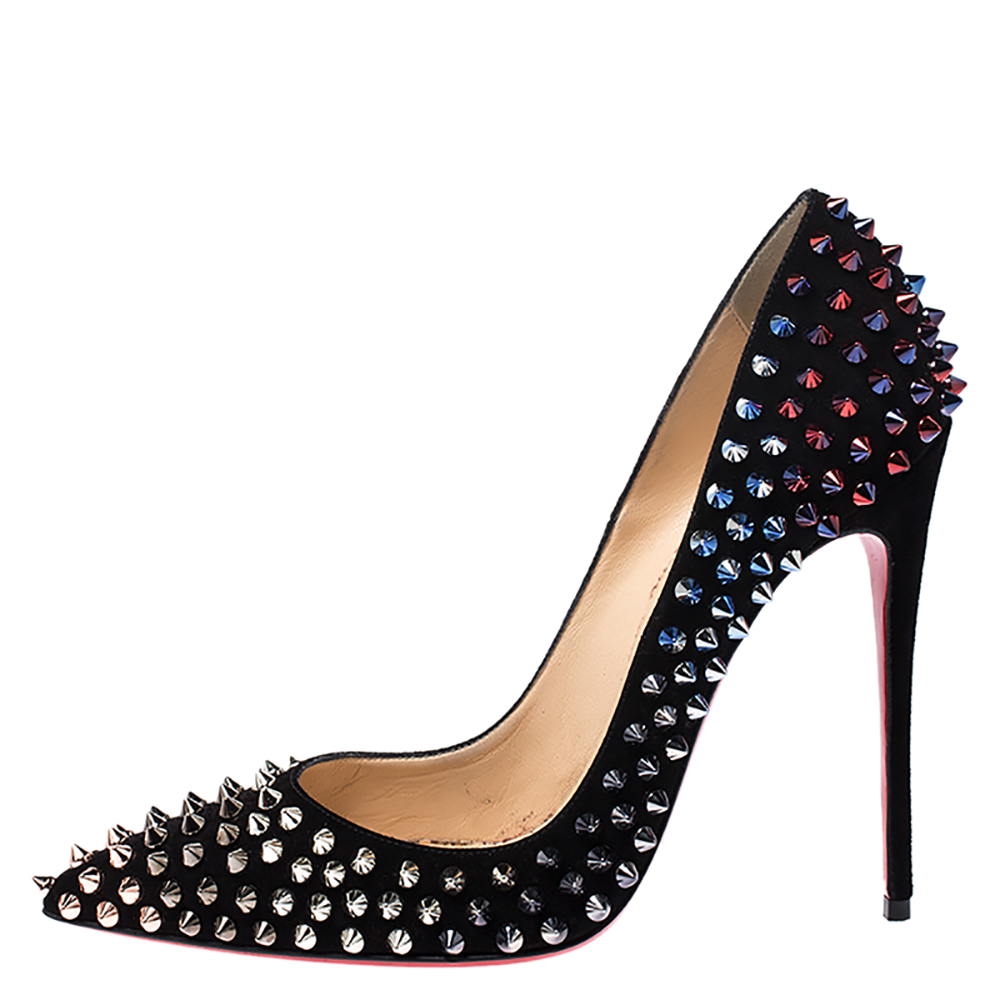 

Christian Louboutin Black Suede Pigalle Spikes Pumps Size