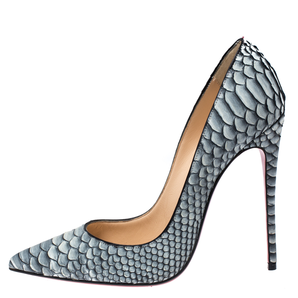

Christian Louboutin Grey Python Leather So Kate Pumps Size