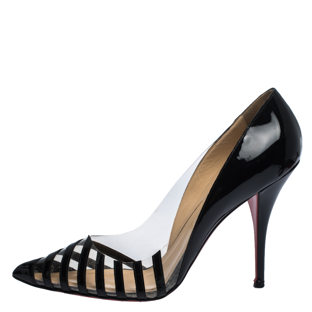 

Christian Louboutin Black Patent Leather and PVC Pivichic Pumps Size