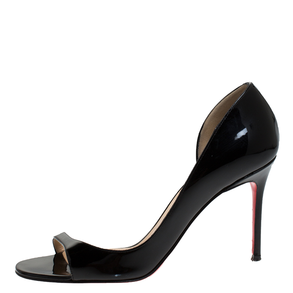 

Christian Louboutin Black Patent Leather Toboggan Sandals Size