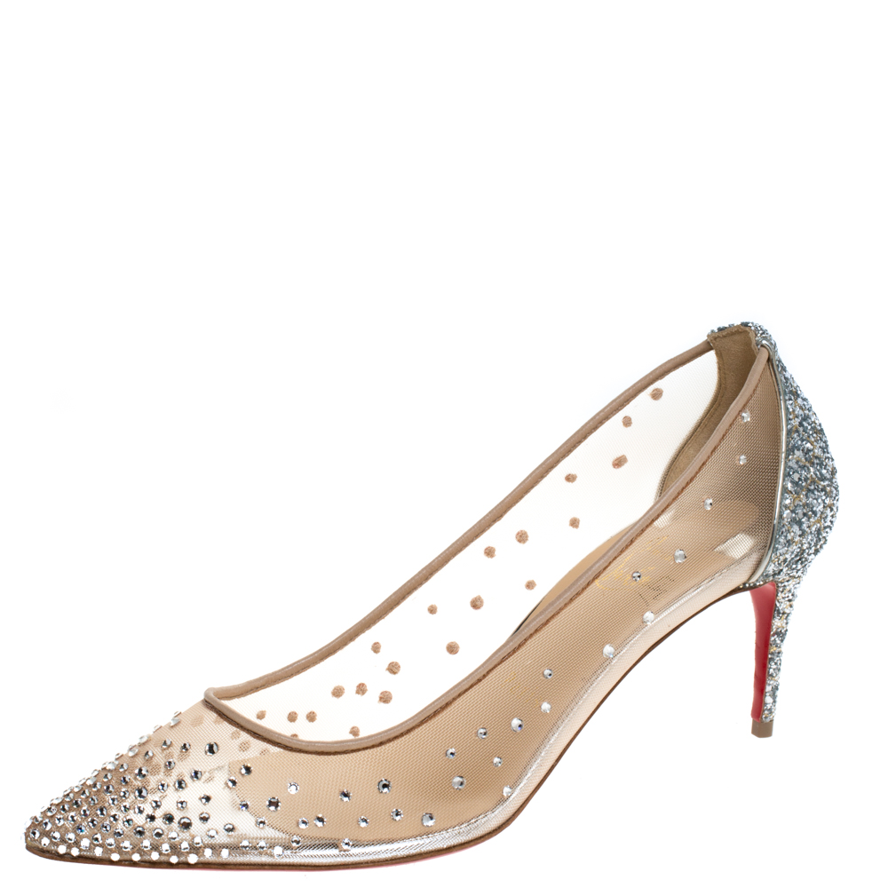 Follies strass glitter heels Christian Louboutin Black size 36.5
